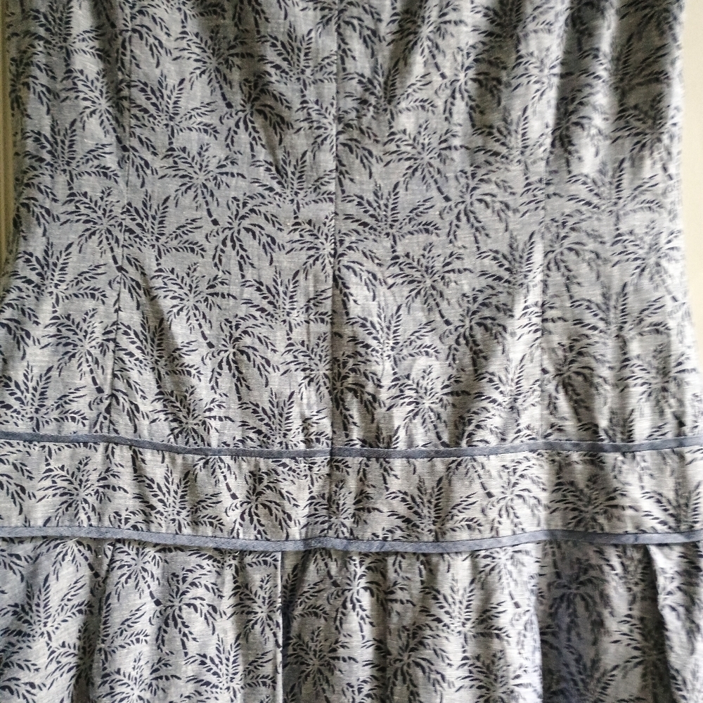 J.Crew Women's Palm Jacquard Drop Waist Dress Size 10 Linen Academia - Picture 12 of 16